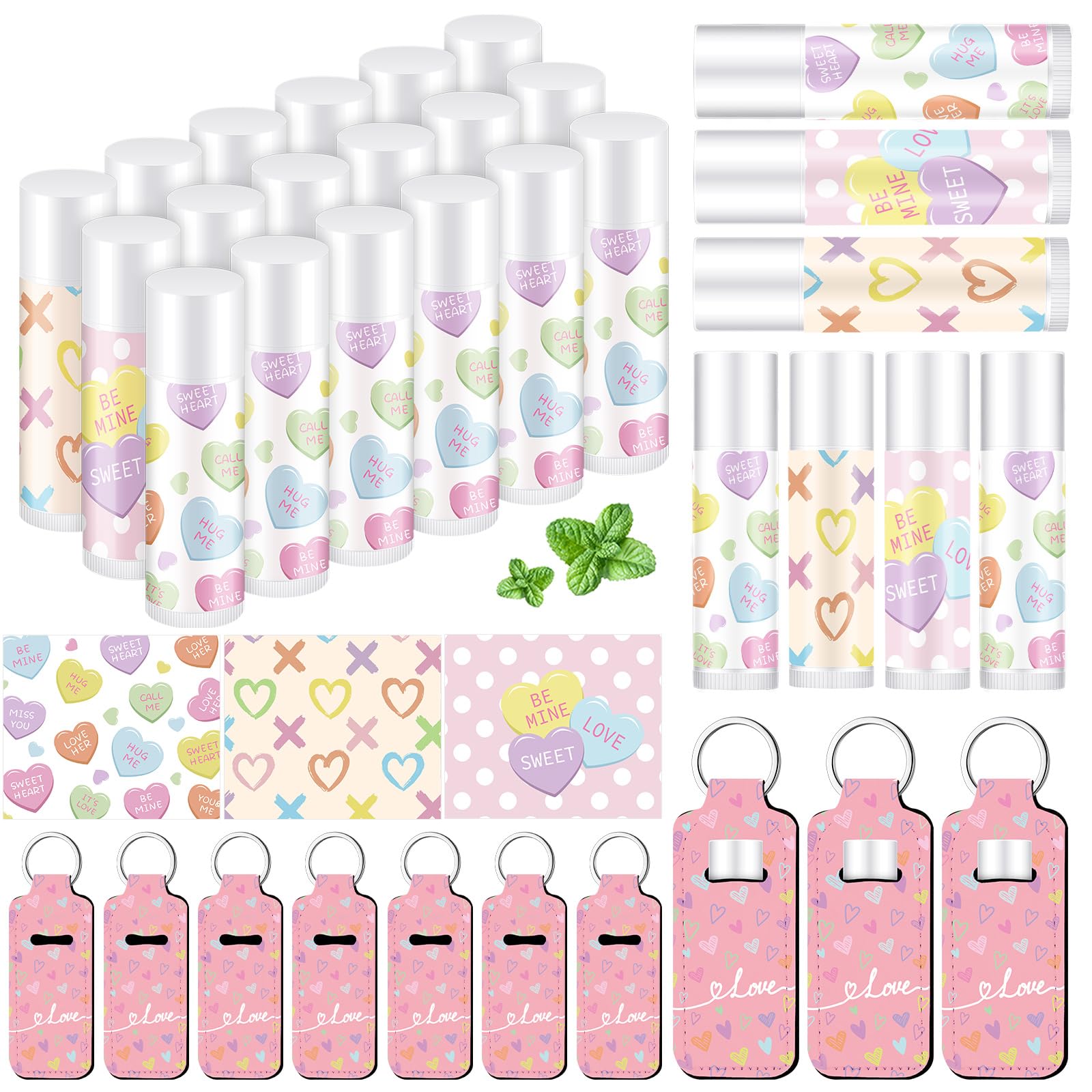 Baume à lèvres Heigble avec motif cœur, hydratant et pratique à emporter.