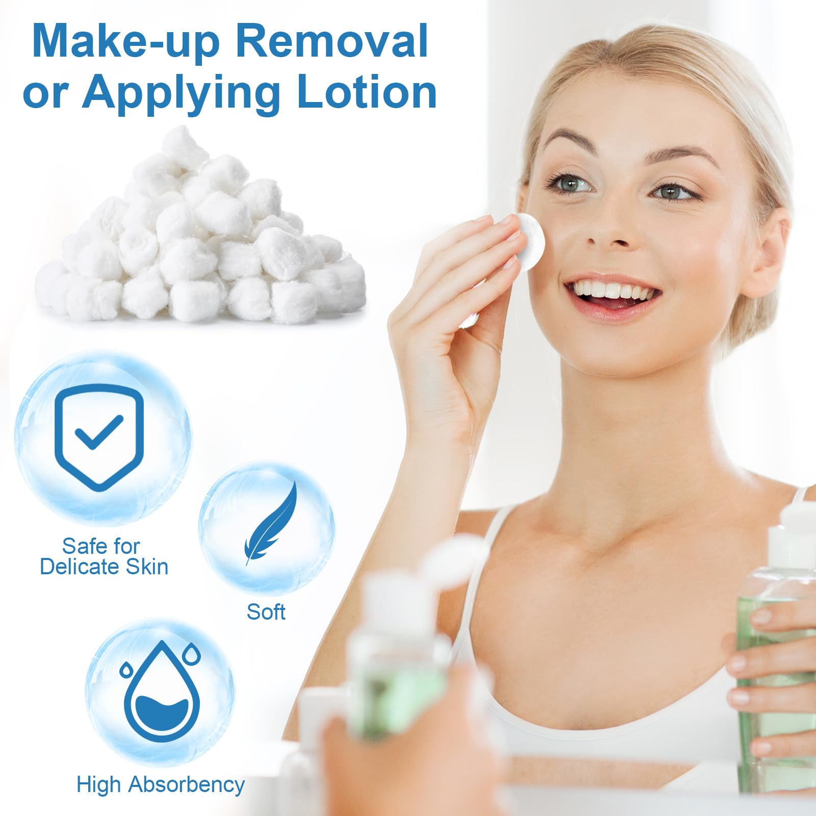 Boules coton Heigble pour demaquillage et maquillage.