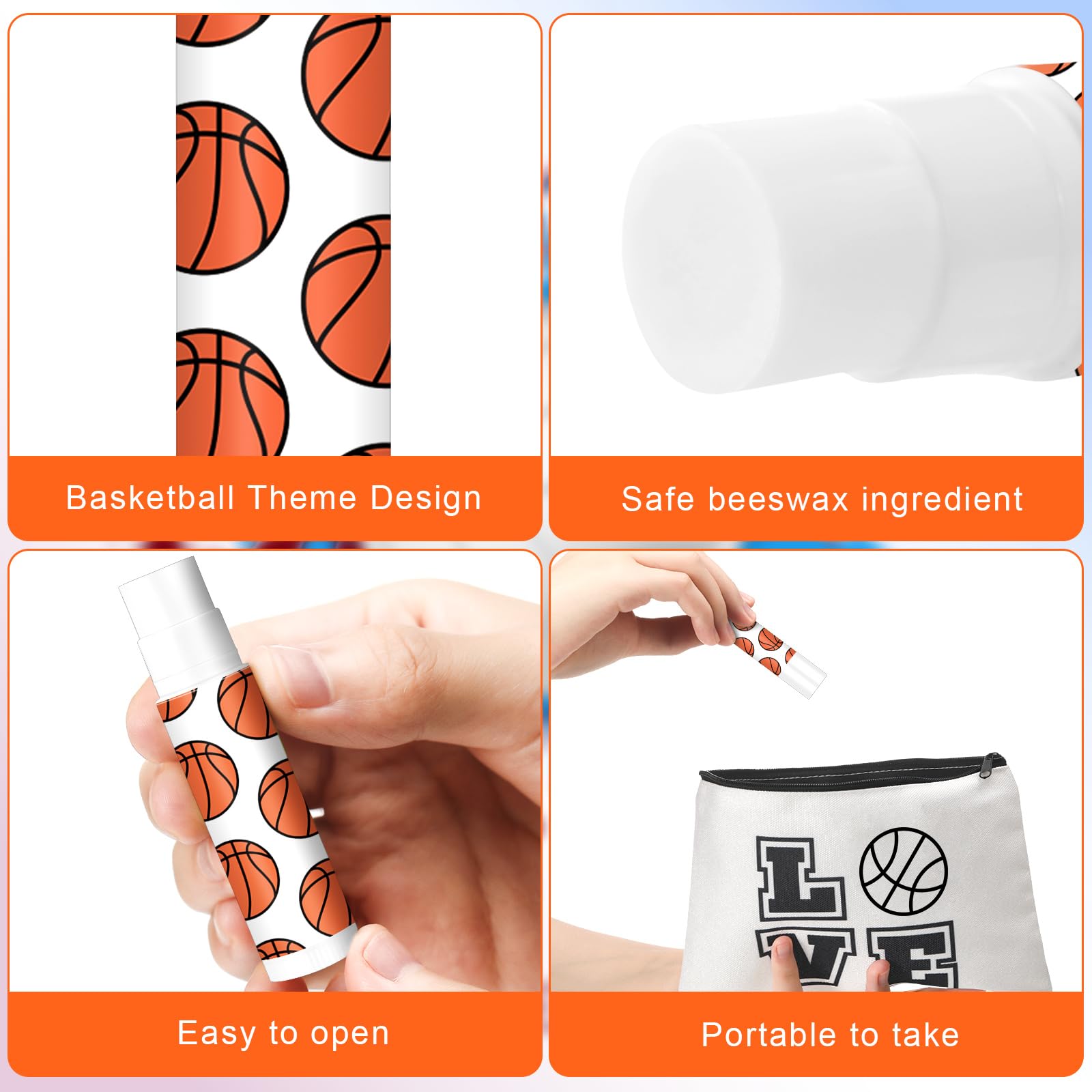 Baume lèvres jasmin Heigble, design basket-ball attrayant pour usage quotidien.