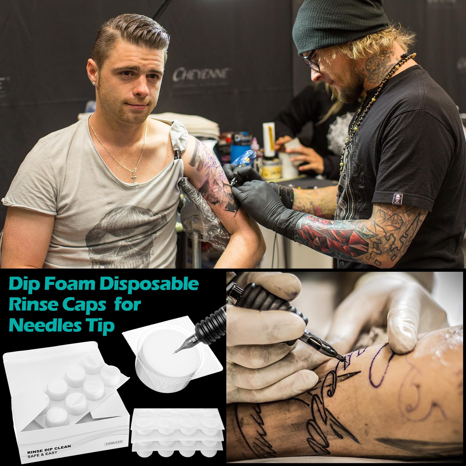 Heigble dip foam rinse cup in use for ink dilution or cleaning.