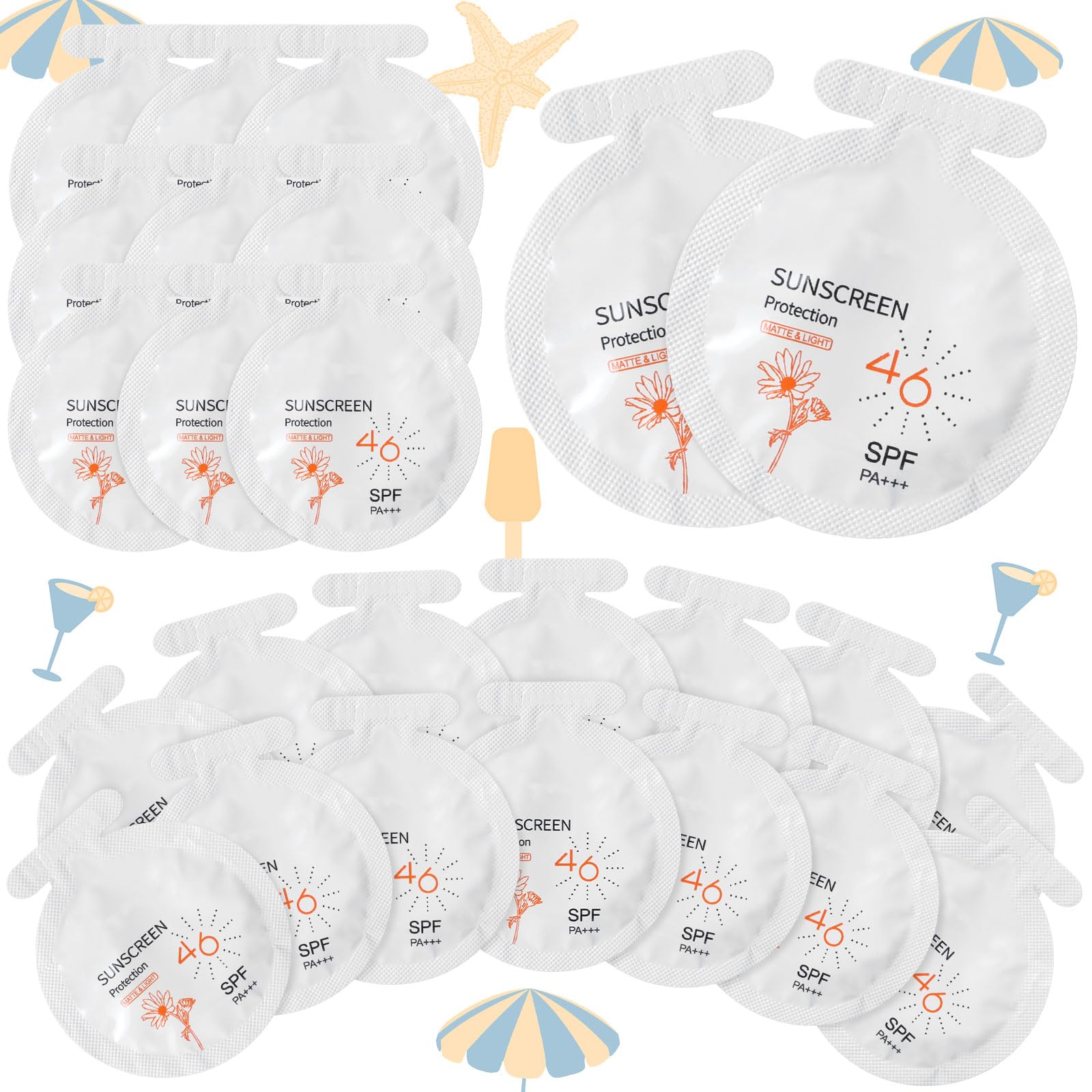 Heigble sachets solaire 3ml emballage hygiénique, pratique pour les voyages.