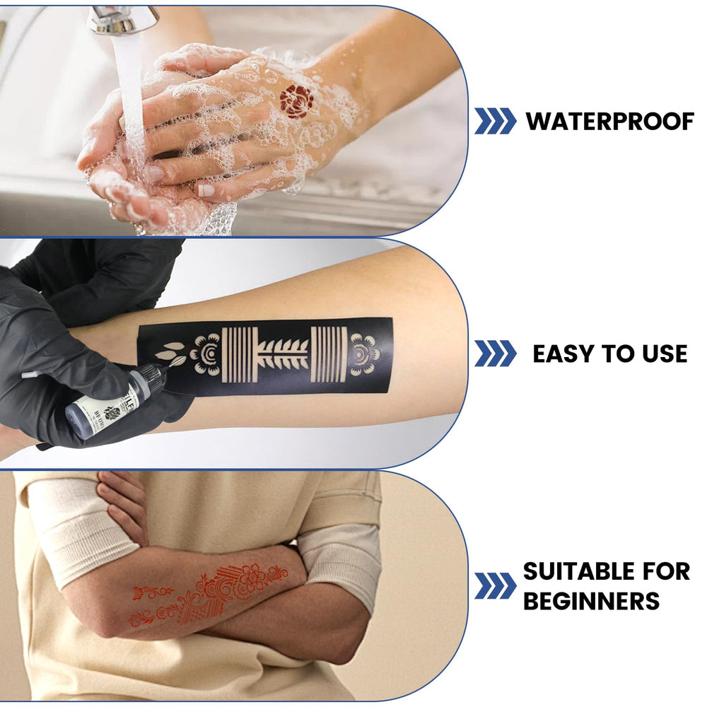 HEILFNL stencil pack shows easy application on skin