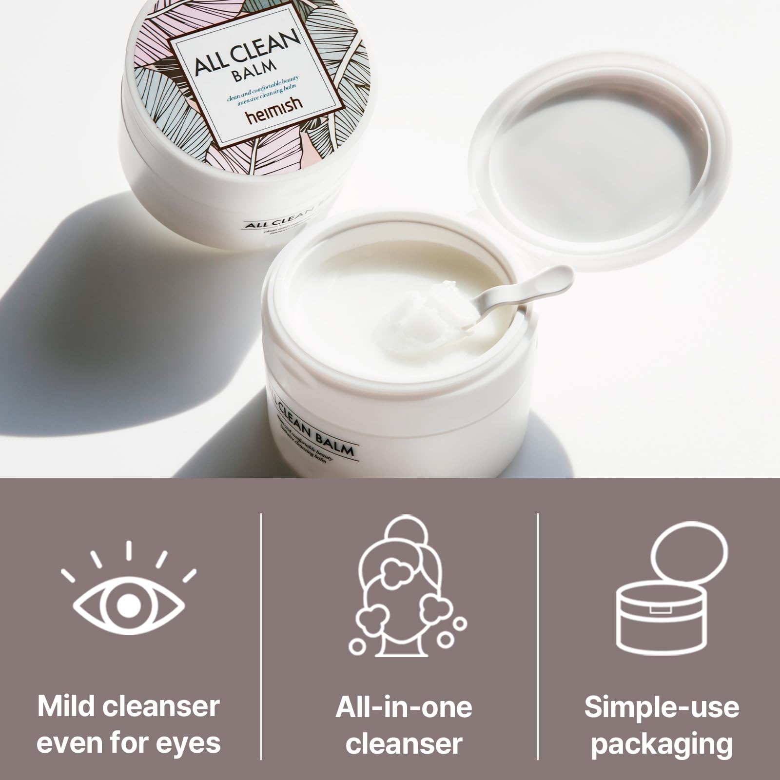 HEIMISH All Clean Balm – Émulsion lactée révélant une peau fraîche après nettoyage.