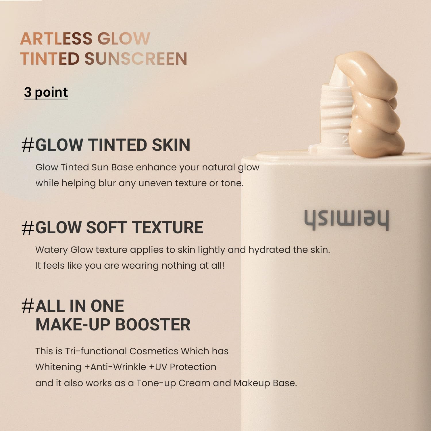 HEIMISH Artless Glow, extrait de rosier hydratant.