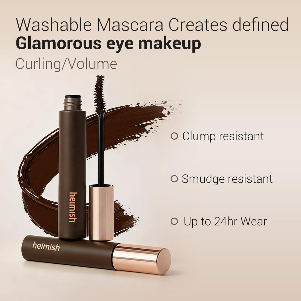 HEIMISH Dailism Smudge Stop Mascara curved wand defines lashes from root to tip.