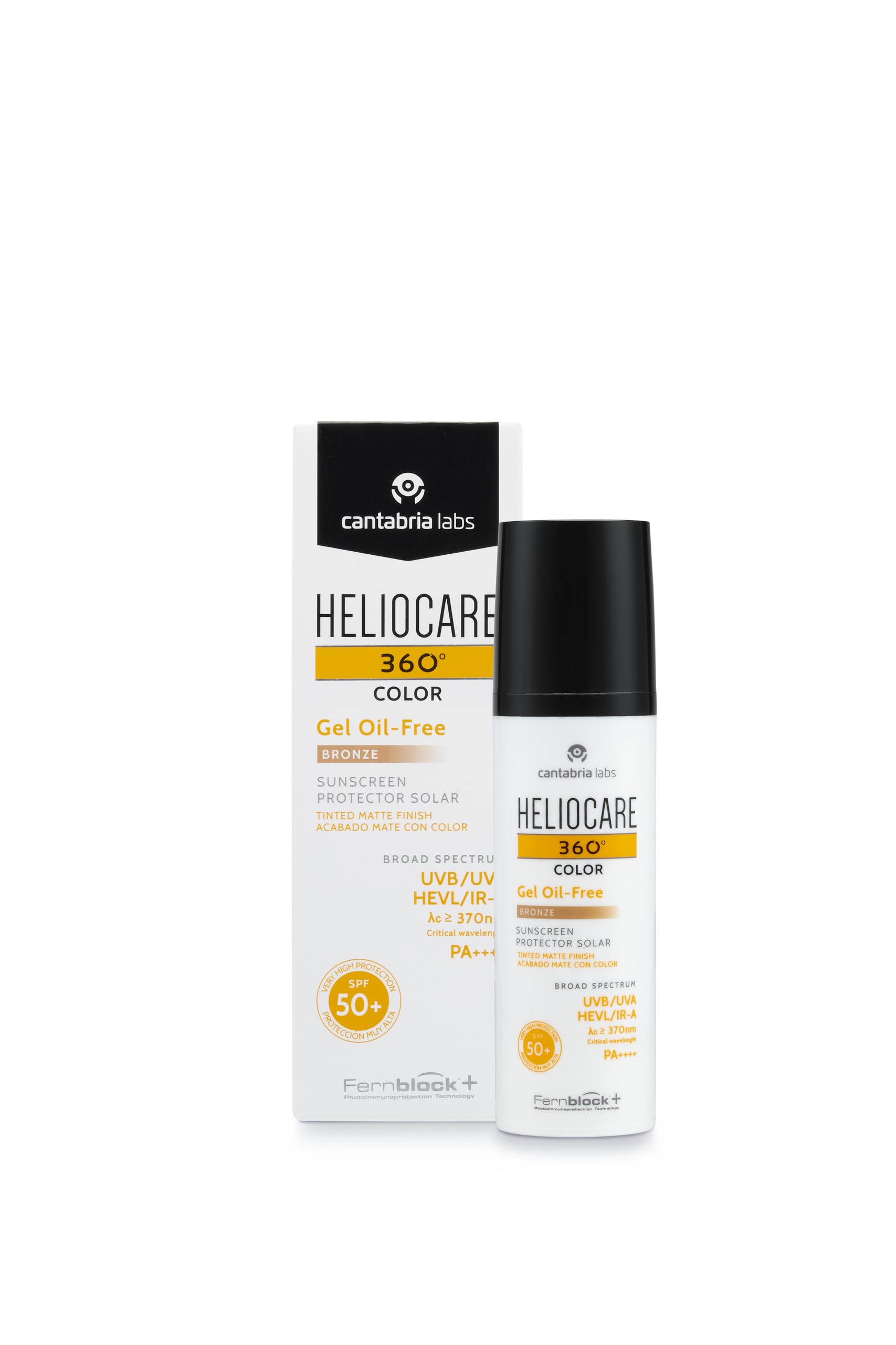 Heliocare 360 couleur gel sans huile SPF50 bronze sur flacon