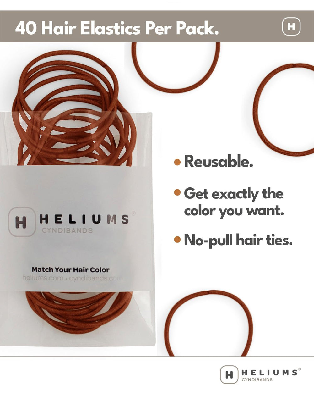 Heliums élastiques cheveux fins sable blond 2mm, confort au poignet.