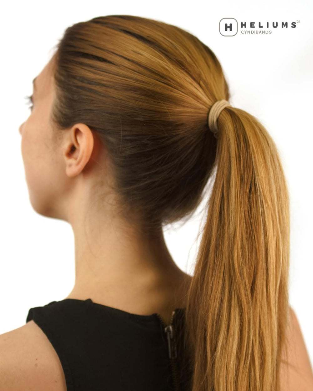 Heliums élastiques cheveux gros plan texture neutre – rendu discret et polyvalent.