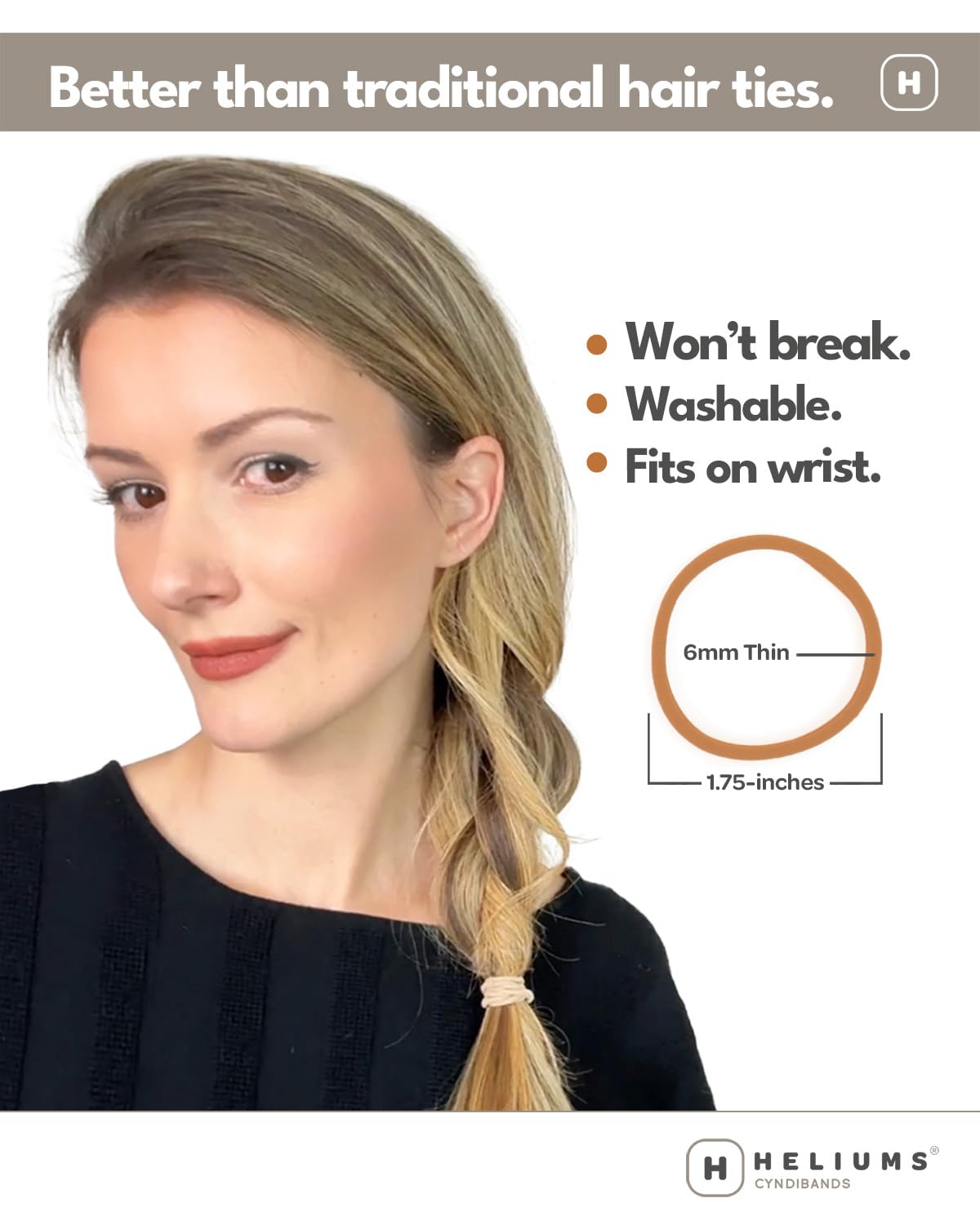 Heliums élastiques cheveux sans dommages en nylon doux – maintien en douceur.