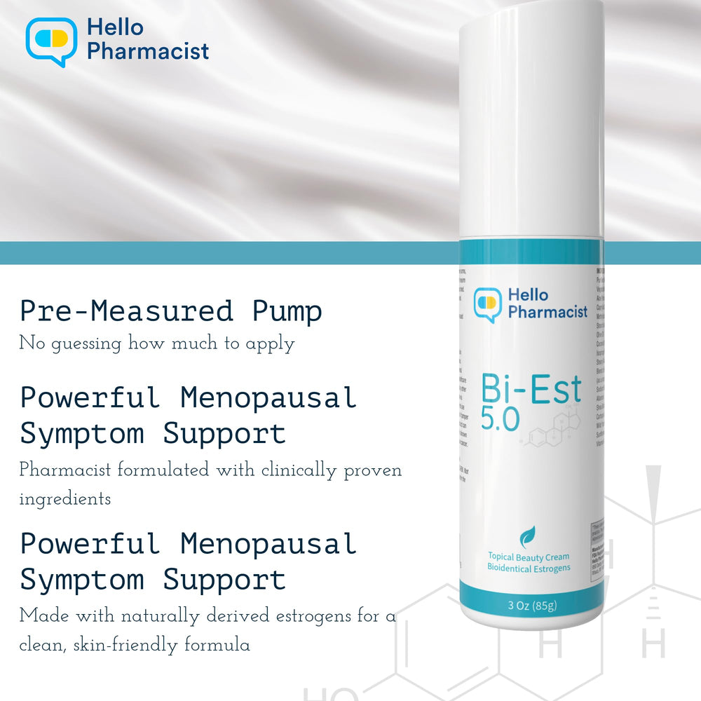 HelloPharmacist BiEST 5 composition bioidentique et phytoestrogènes pour peau équilibrée.