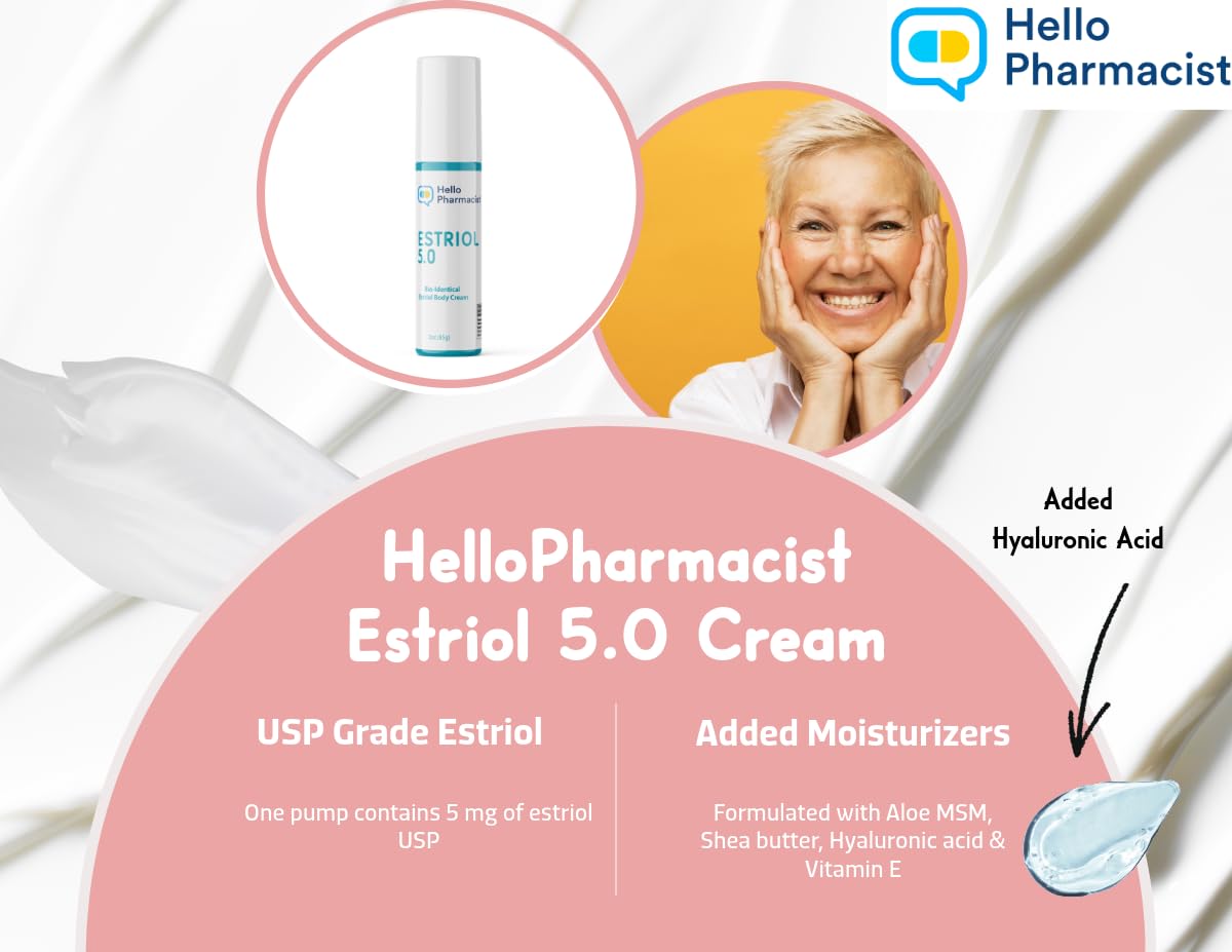 HelloPharmacist Estriol 5.0, emballage sécurisé et pratique.