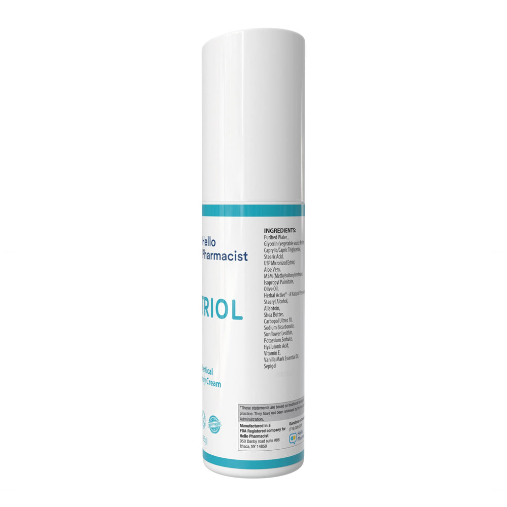 HelloPharmacist Estriol 5.0 avec acide hyaluronique, hydratation en profondeur.