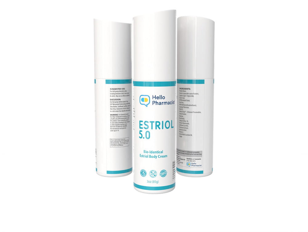 HelloPharmacist Estriol 5.0, soin visage quotidien sans parfum ni paraben.