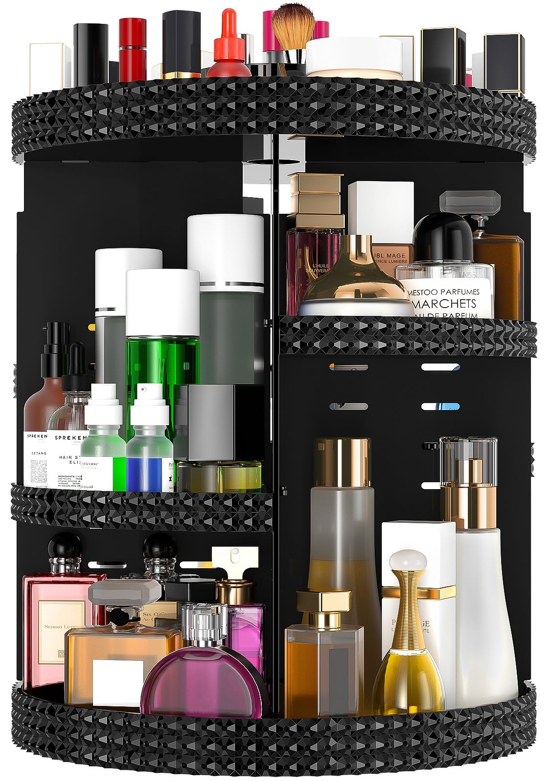 HEMTROY Organisateur maquillage rotatif 360°, accès rapide à vos essentiels.
