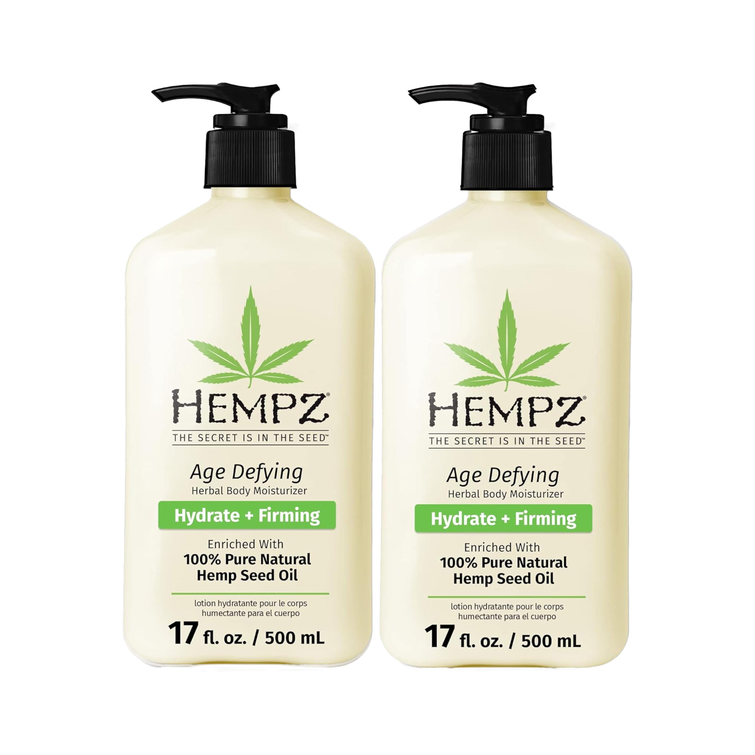 Hempz Age Defying Body Moisturizer : bouteille 17 oz hydratation profonde.