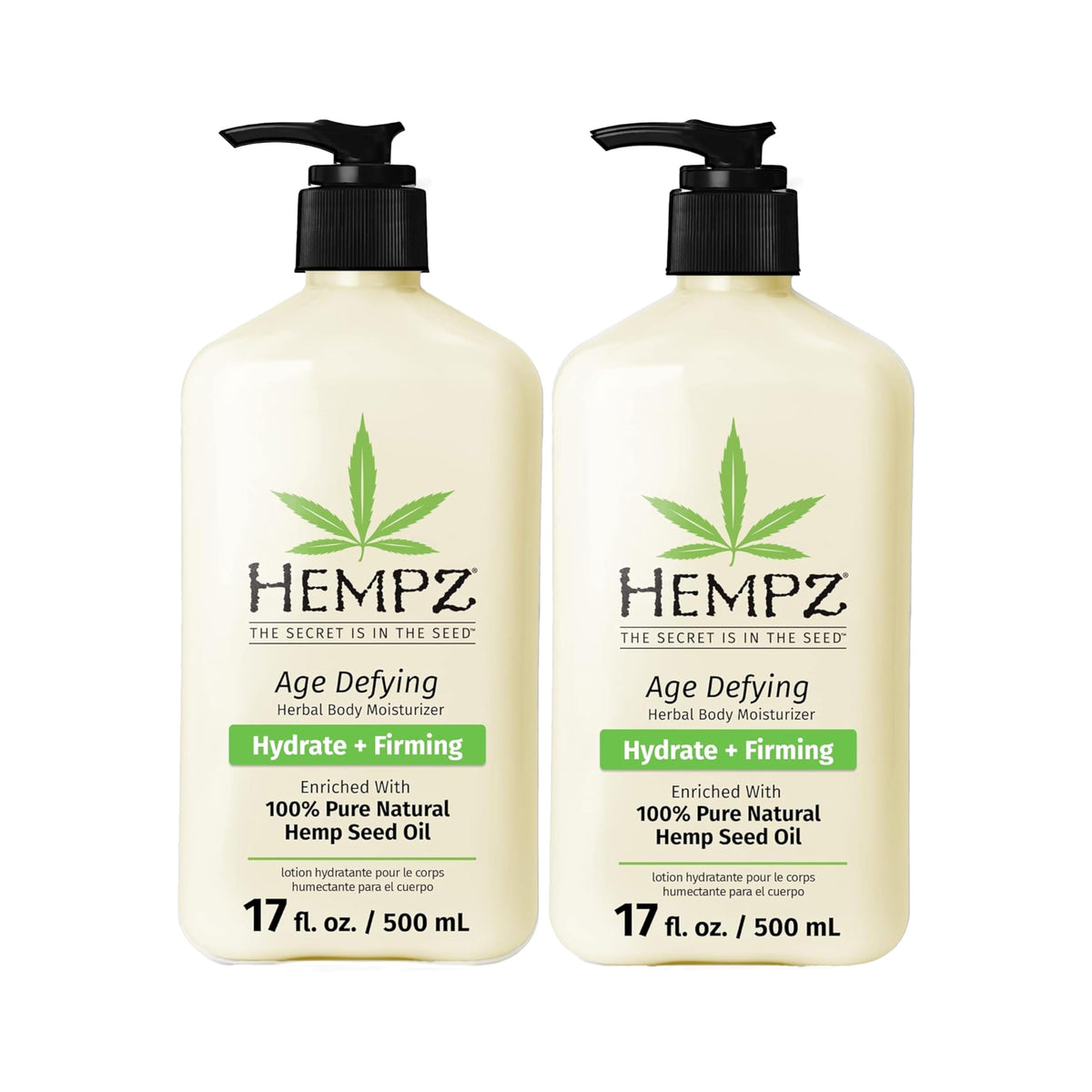 Hempz Age Defying Body Moisturizer : bouteille 17 oz hydratation profonde.