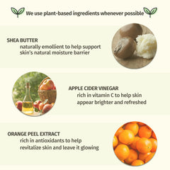 Hempz Apricot Clementine – extrait vinaigre de cidre et vitamine C apportant fraîcheur à la peau.