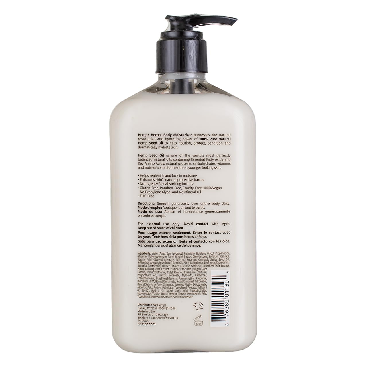 Beurre de karité Hempz nourrissant et apaisant la peau avec une texture riche