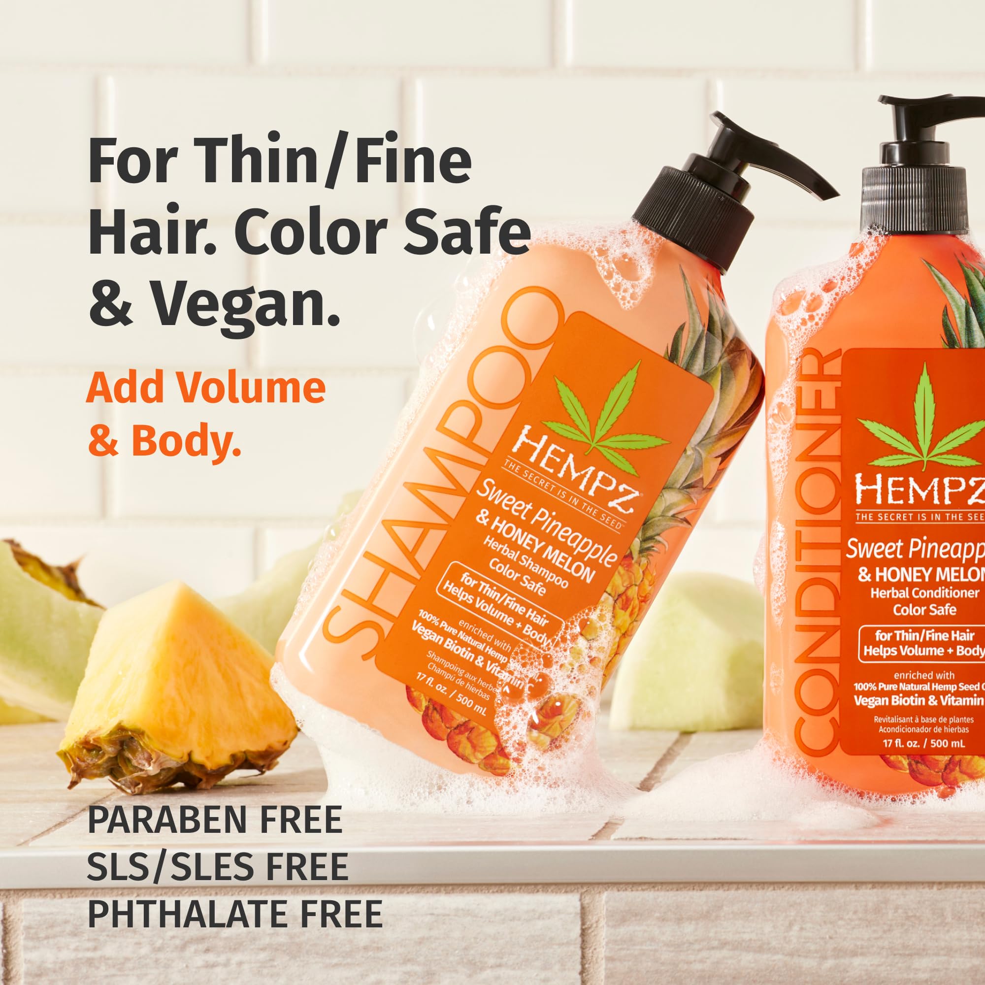 Hempz Biotine Shampoing lissage-frizz, flacon: maîtrise les frisottis et apporte douceur.