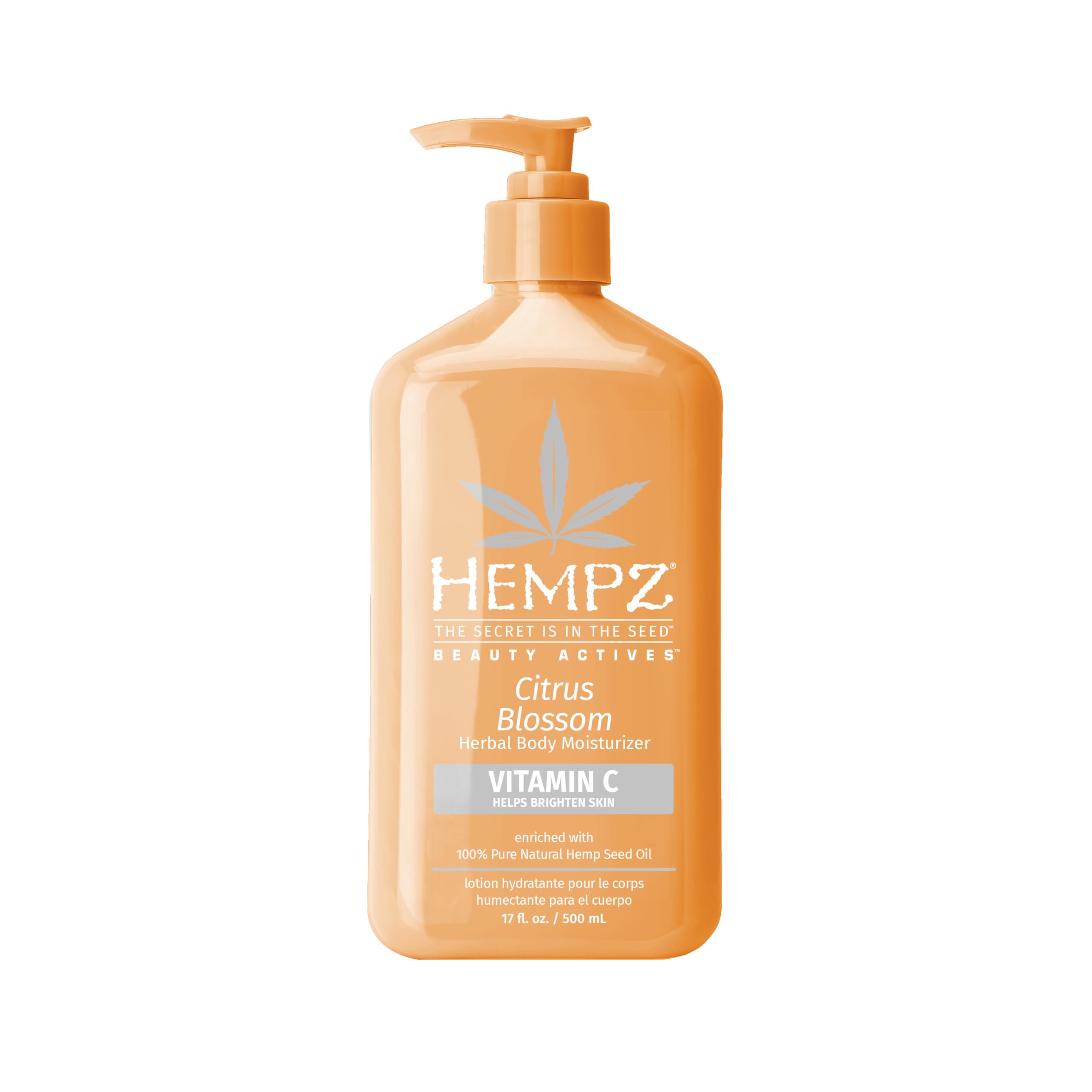 Hempz Citrus Blossom – crème corps en bouteille, hydratation nourrissante tout au long de la journée