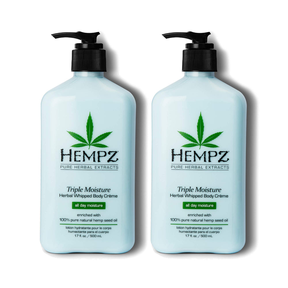 Hempz Crème corporelle fouettée en bouteille pompe, hydratation durable.
