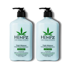 Hempz Crème corporelle fouettée en bouteille pompe, hydratation durable.