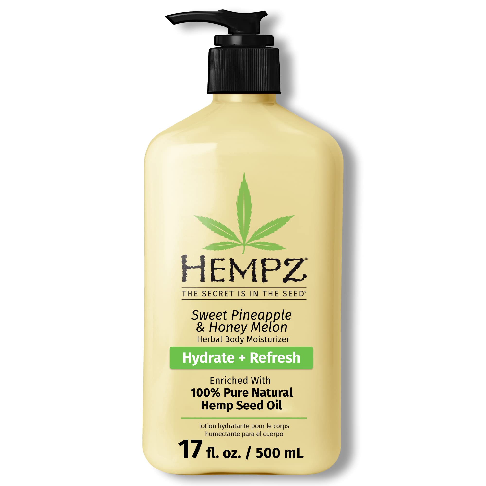 Hempz Crème Corps bouteille—hydratation durable grâce à l'huile de chanvre.