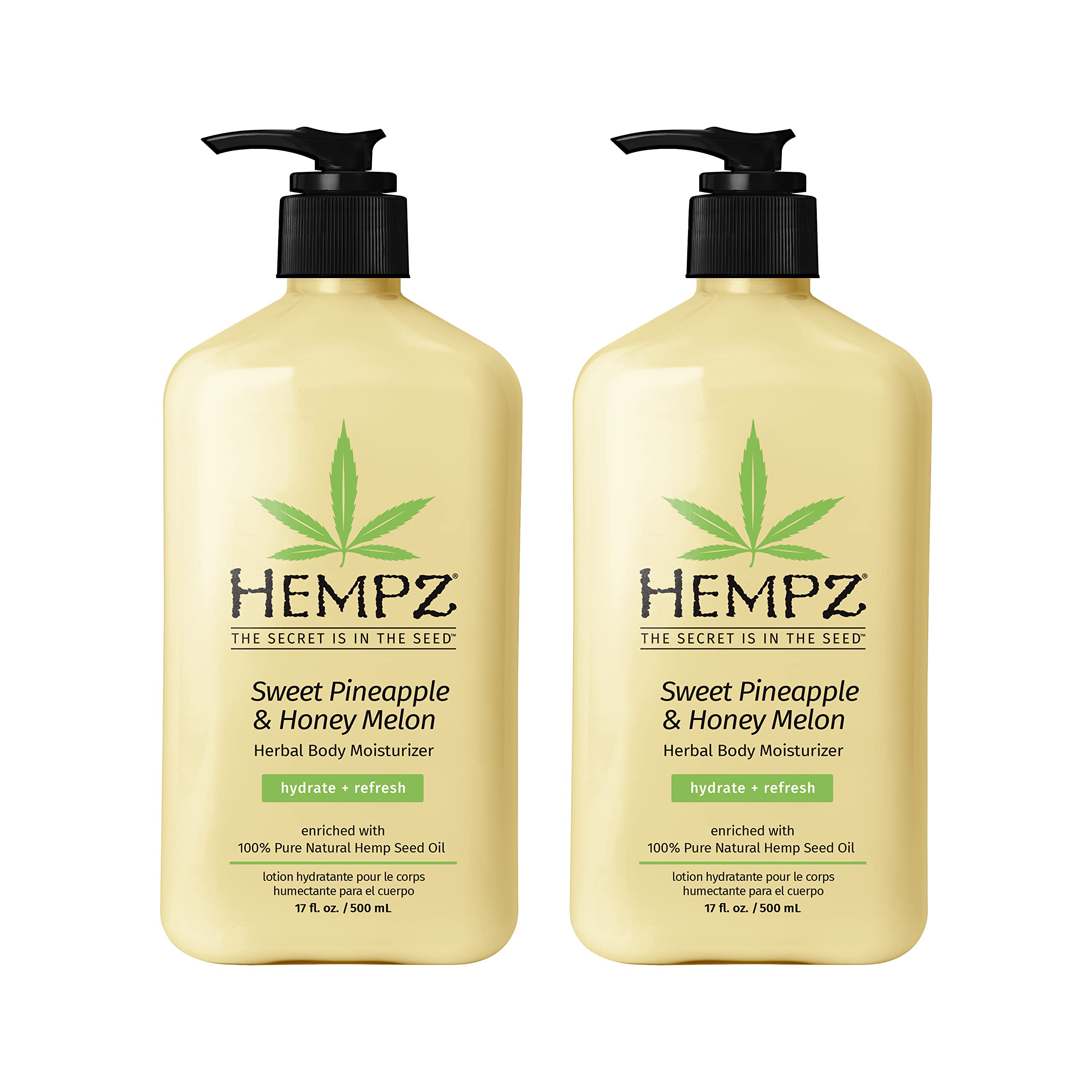 Hempz Crème hydratante pour le corps, parfum fruité d'ananas et miel.