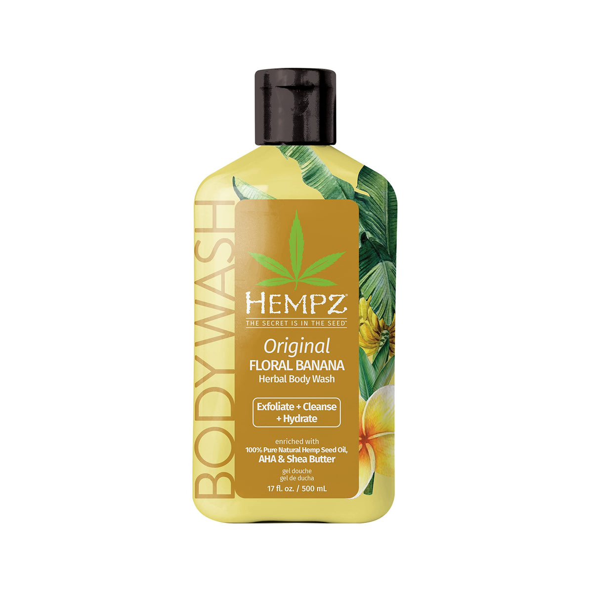 Hempz Douche Corps Original Floral et Banane, bouteille hydratante adaptée peau sensible.