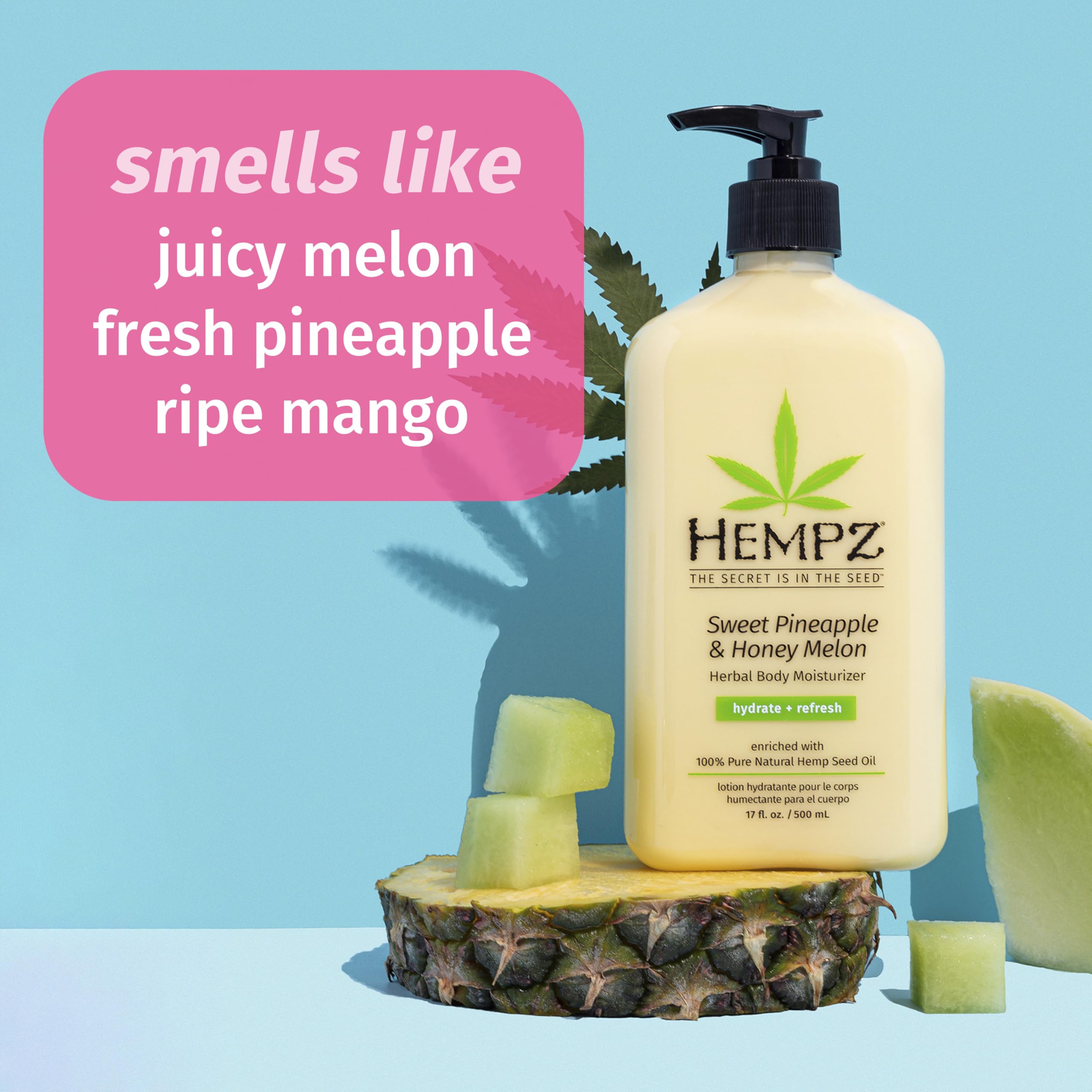 Hempz extrait d'orange pour une peau hydratée et veloutée.