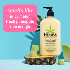 Hempz extrait d'orange pour une peau hydratée et veloutée.