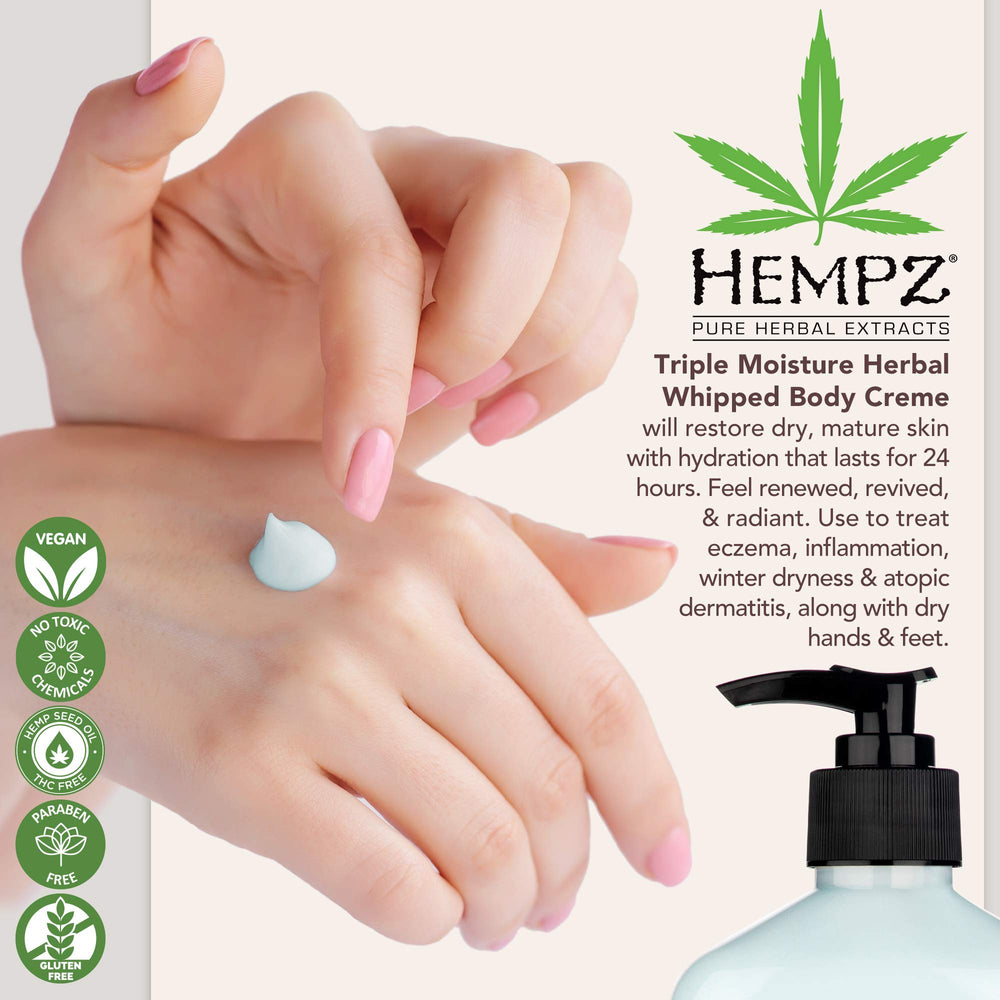 Hempz riche en huile de chanvre et Yangu, nourrit la peau.