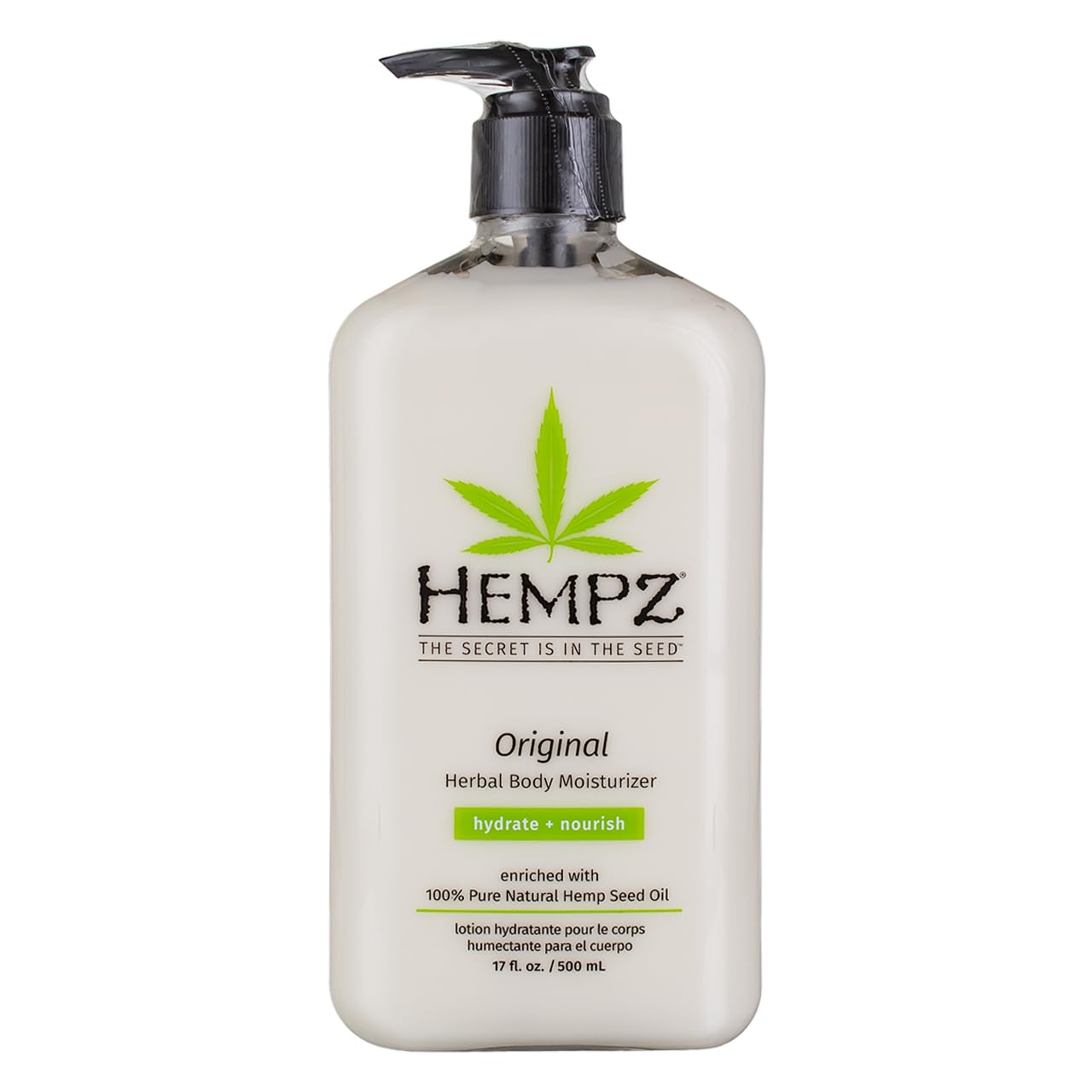 Hempz hydratant corporel original en flacon pompe offrant hydration durable pour toutes les peaux