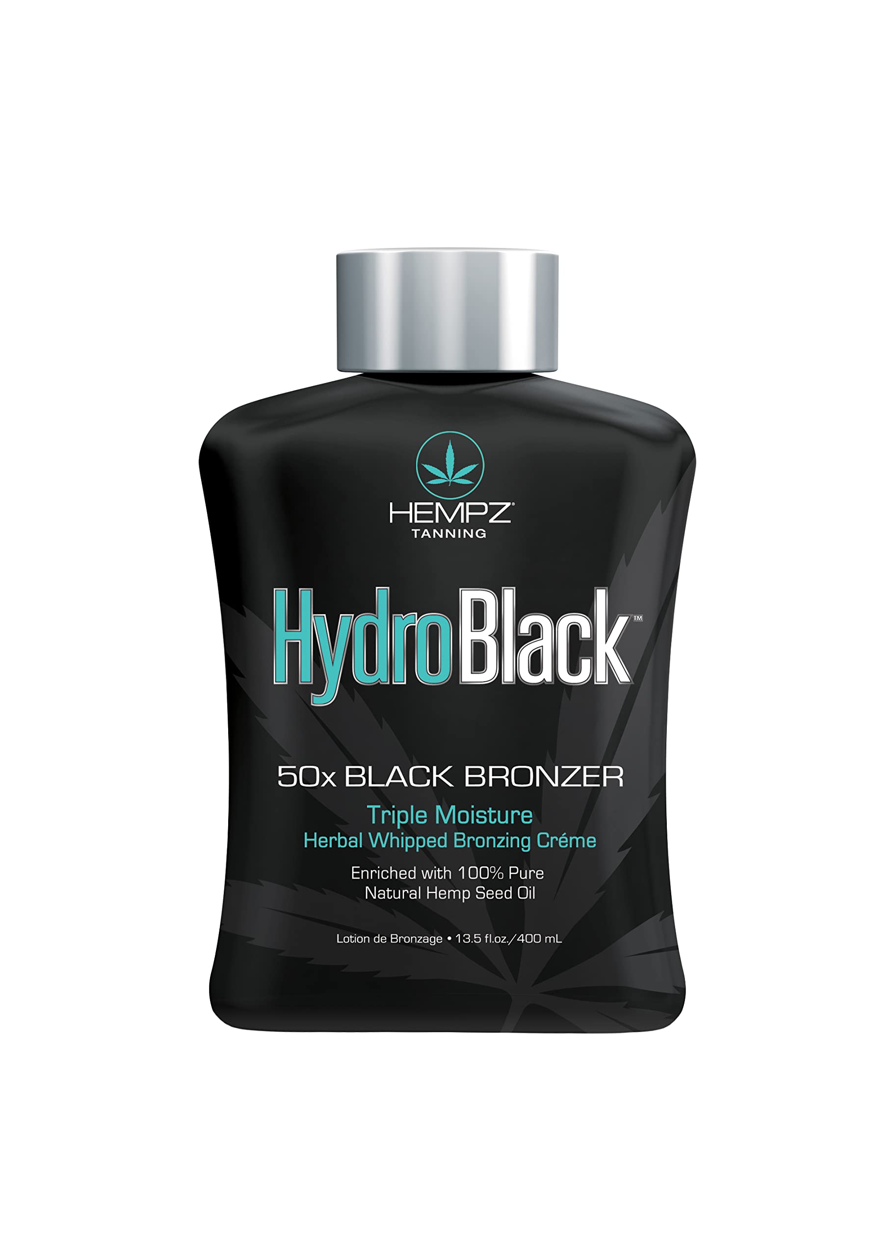 Hempz Hydroblack 50X Bouteille: hydratation naturelle et bronze progressif.