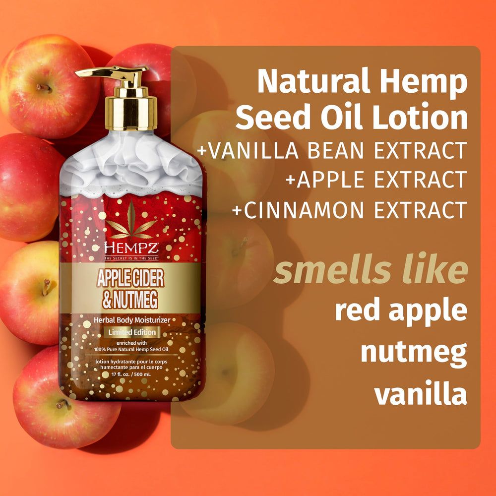 Hempz loción corporal edición limitada, etiqueta visible, aroma fresco y envolvente.