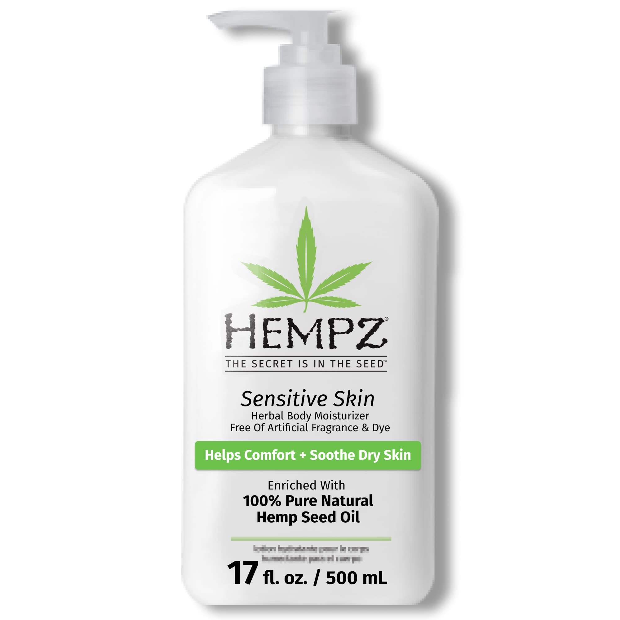 Hempz lotion apaisante pour peau sensible avec avoine, douceur assurée.