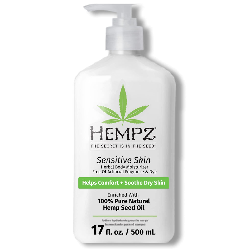 Hempz lotion apaisante pour peau sensible avec avoine, douceur assurée.