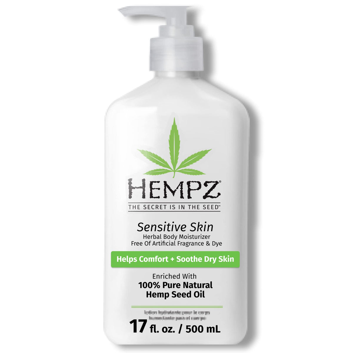 Hempz lotion apaisante pour peau sensible avec avoine, douceur assurée.