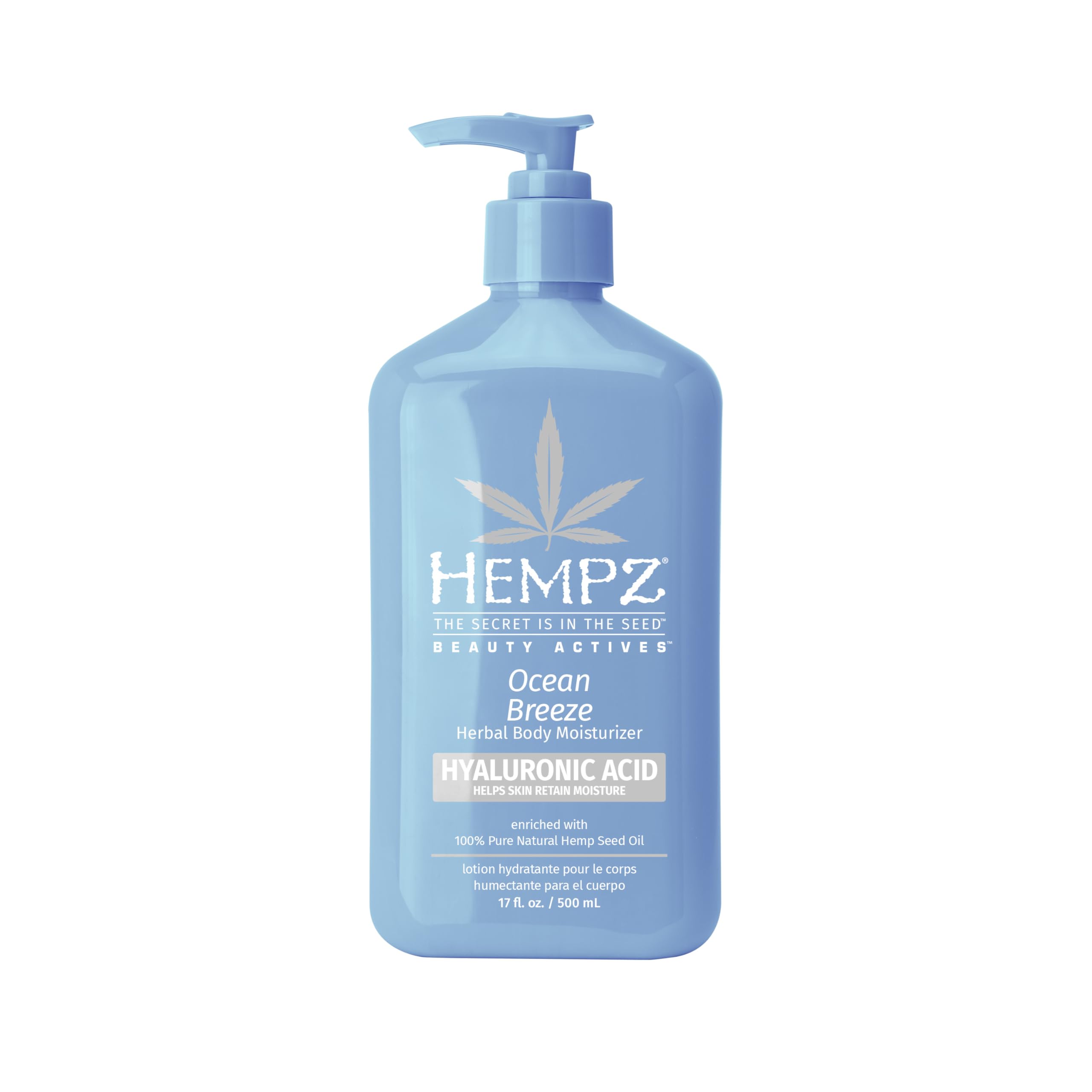 Hempz Lotion Corps Brise Océane : hydratation durable et parfum frais.