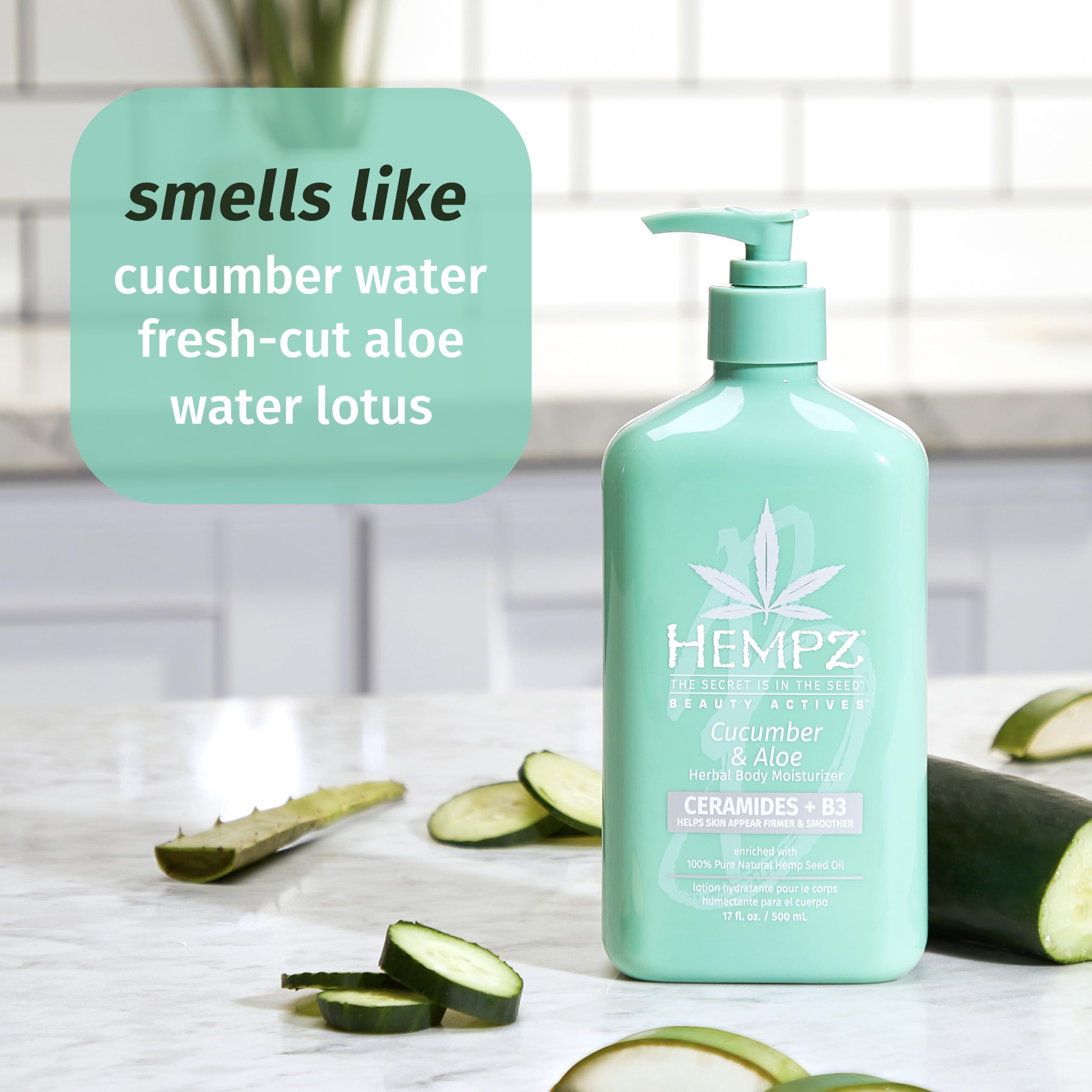 Céramides et B3 pour soutenir la barrière cutanée avec Hempz.