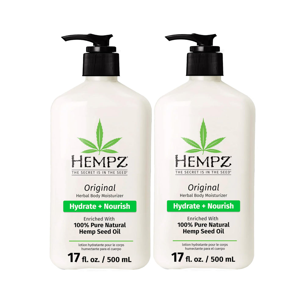 Hempz Original huile de chanvre dans une bouteille, soin hydratant essentiel.