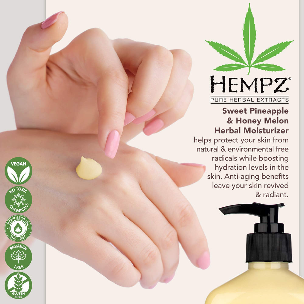 texture crème hydratante hempz prête à l'emploi sur peau