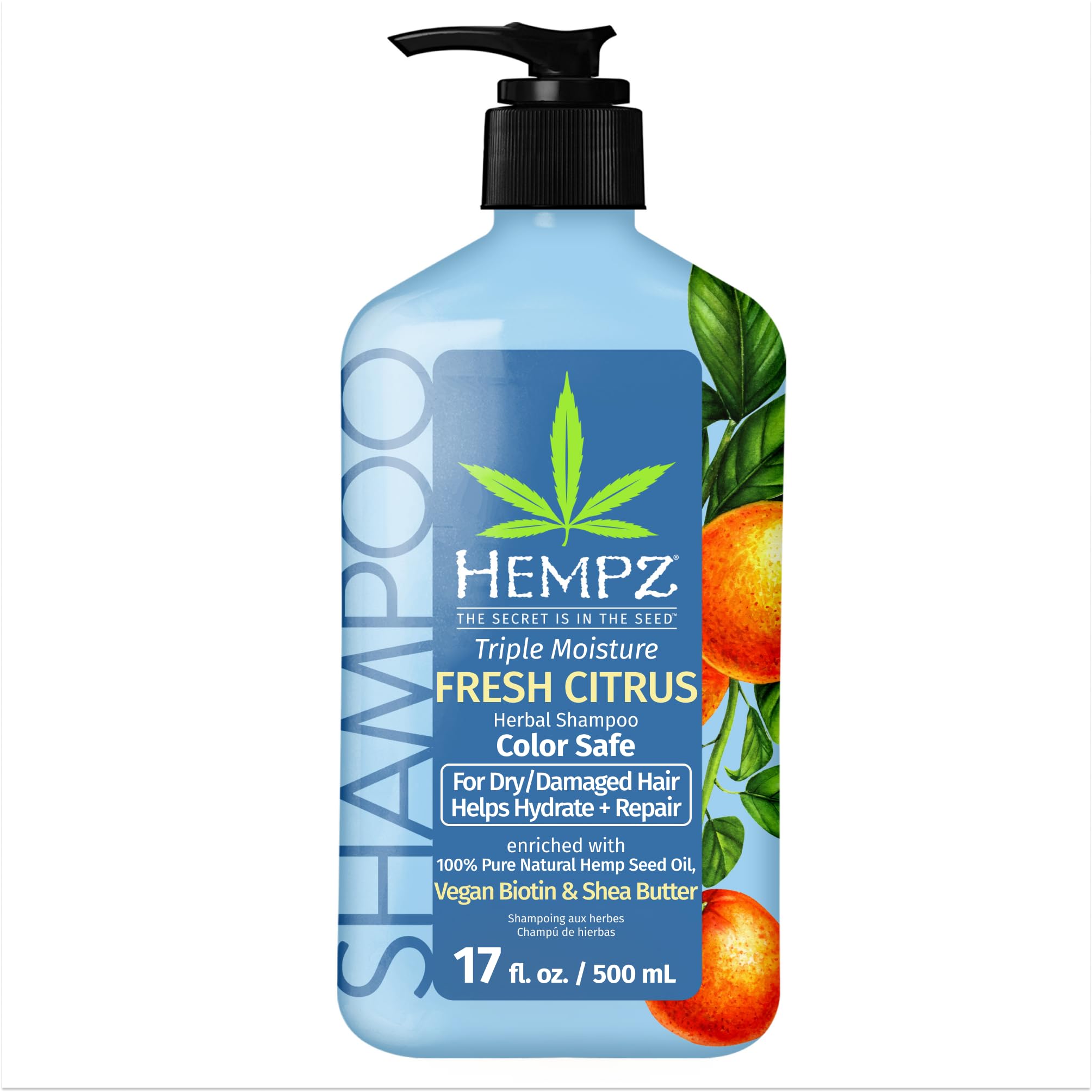 Hempz Triple Moisture Shampoing flacon, soin profond pour cheveux colorés