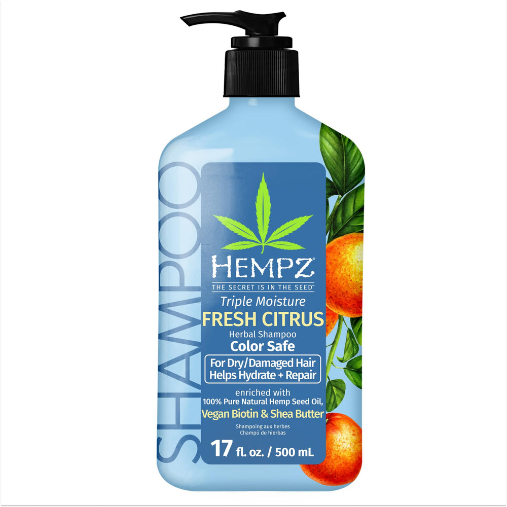 Hempz Triple Moisture Shampoing flacon, soin profond pour cheveux colorés