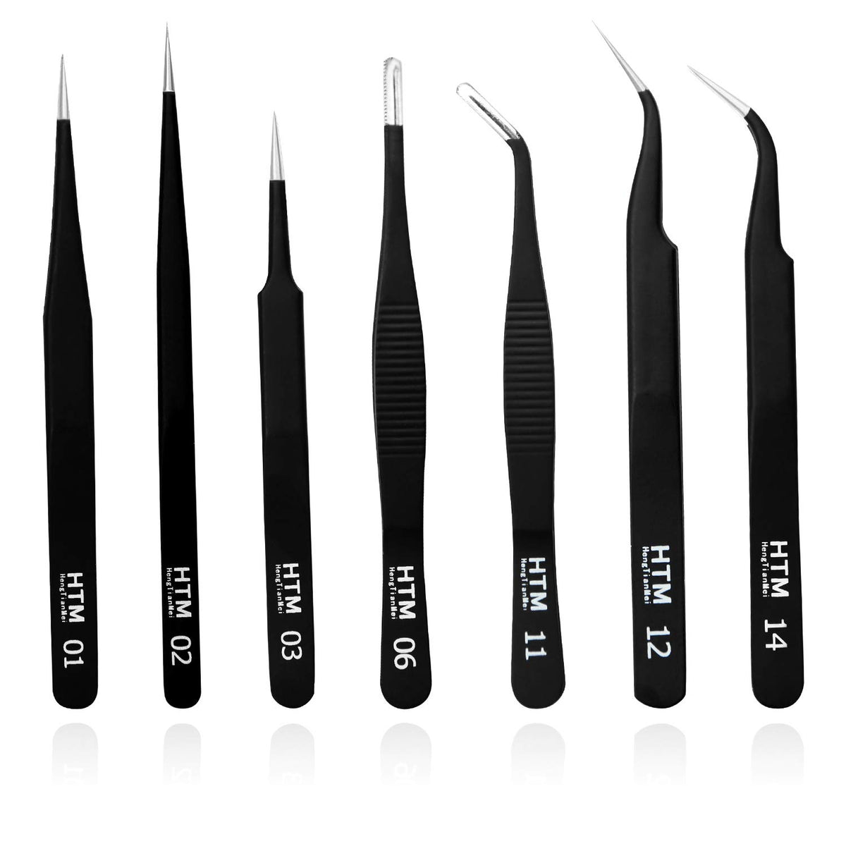 Pinces micro HengTianMei, ensemble complet pour précision sur tâches délicates.