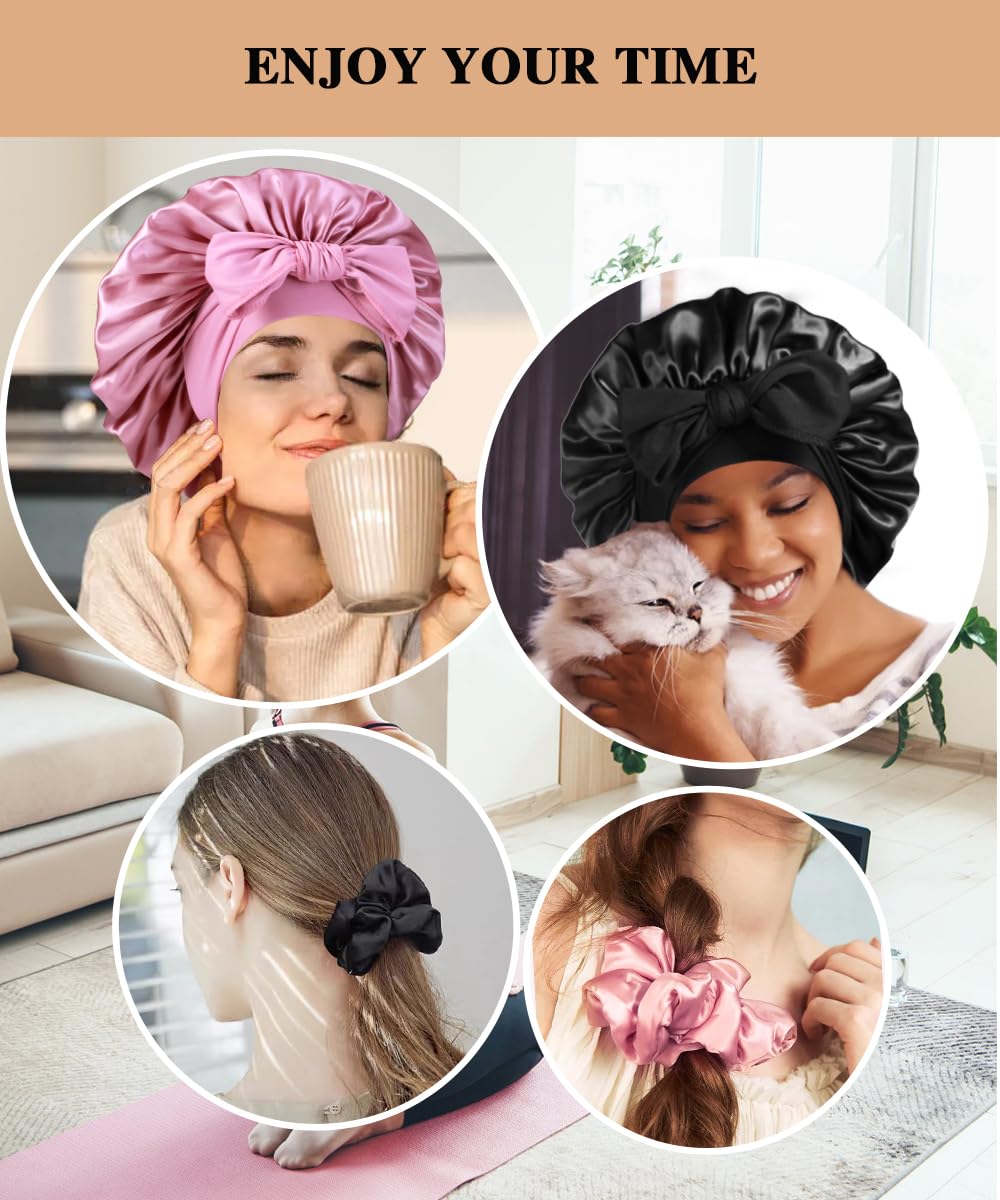 Heniho bonnet satin ajustable, diamètre environ 38 cm.