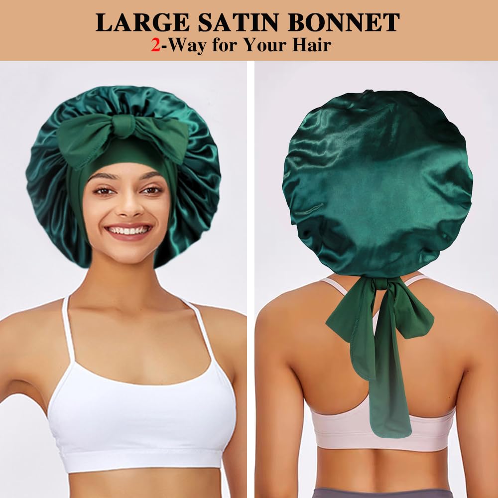 Bonnet satin Heniho diamètre 38 cm: convient aux cheveux bouclés et longs