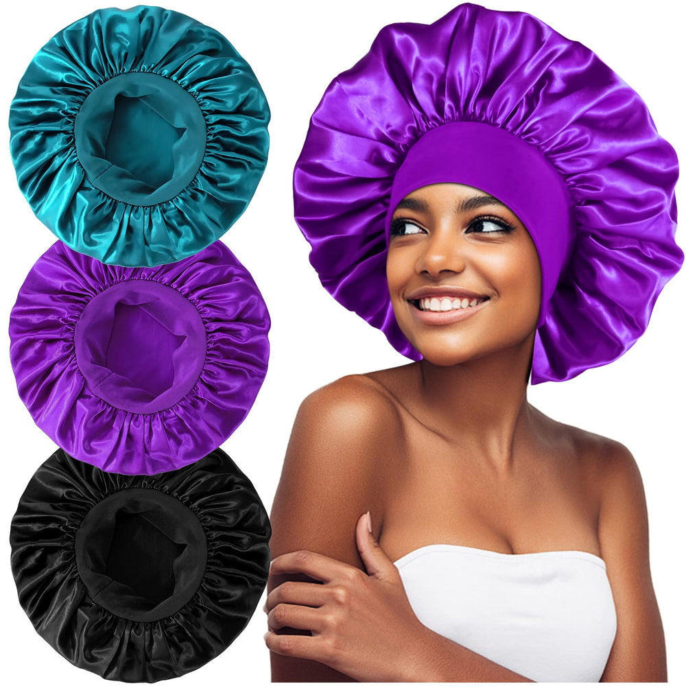 Heniho bonnet satin extra-large pour dormir, accueille toutes les coiffures en douceur