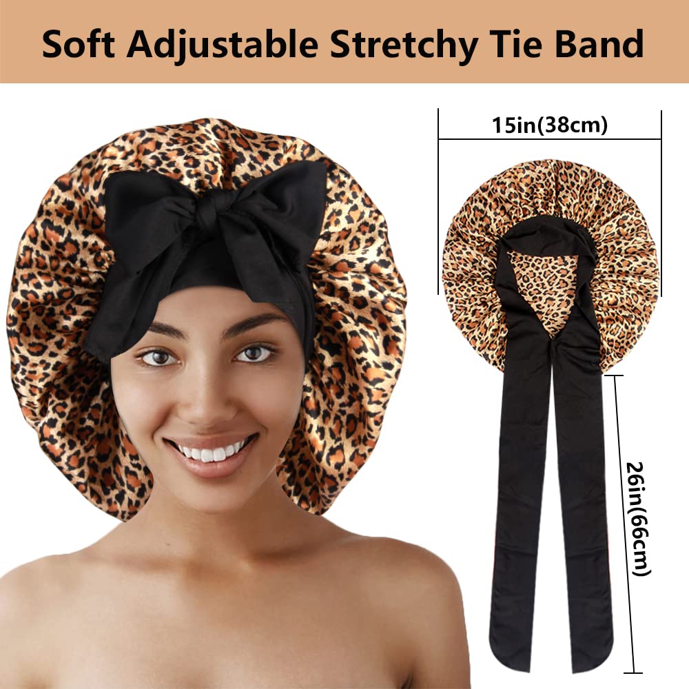 Bonnet satin Heniho protège les boucles et les tresses pendant le sommeil.