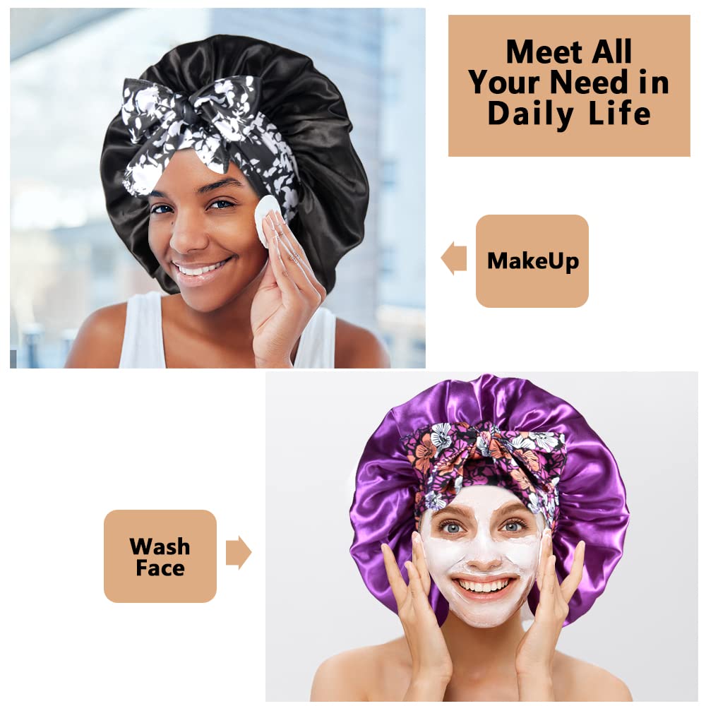 Bonnet satin Heniho usage quotidien pour soins et maquillage.